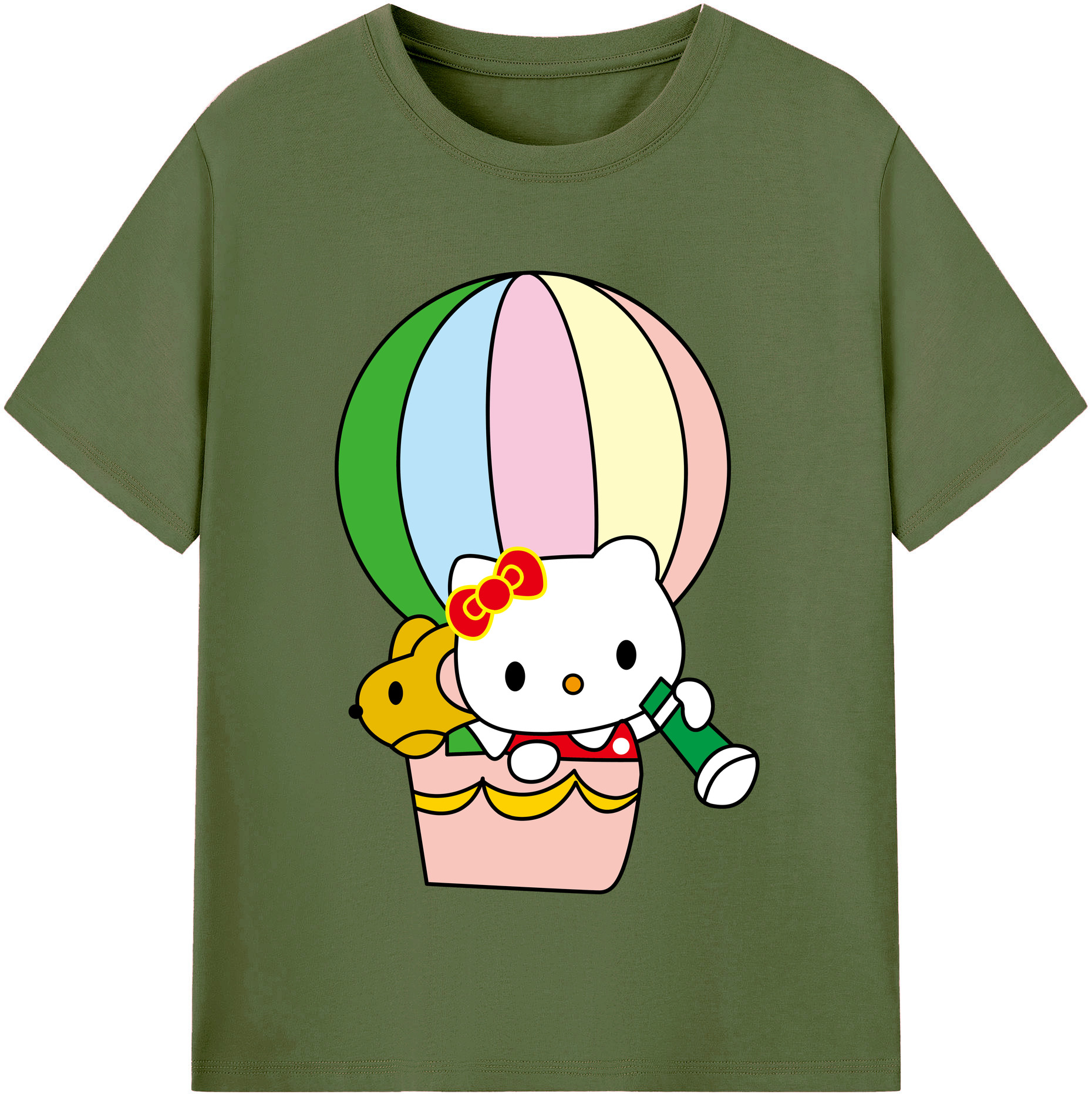 （画像用） Hello Kitty ハローキティ 綿100％半袖Tシャツ（フロントプリント）